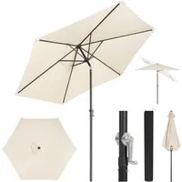 Woltu Sonnenschirm mit Handkurbel und 45° Neigefunktion in beige von WOLTU