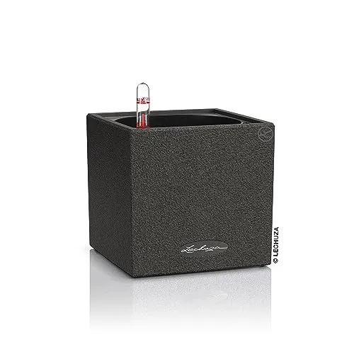 Produktbild LECHUZA CANTO Stone 14 hochwertiger Kräuterwürfel mit Stick-Bewässerungssystem, graphitschwarz