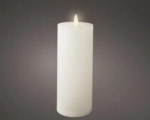 Lumineo LED Wachskerze Weiß 19 x 7 cm, batteriebetrieben