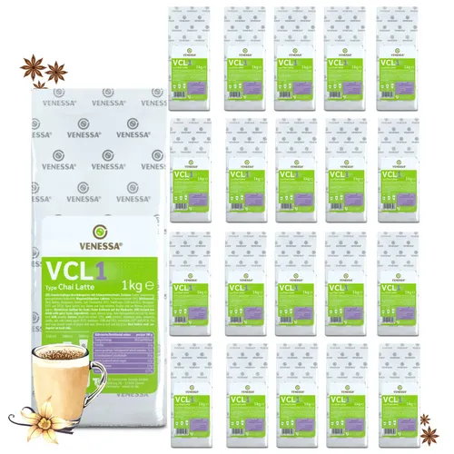VENESSA VCL1 Chai Latte 20 x 1kg Milchtee Pulver für Automaten ergiebig, löslich