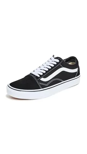 Vans Unisex Old Skool Classic Suede/Canvas Sneakers, Black White, 34.5 EU