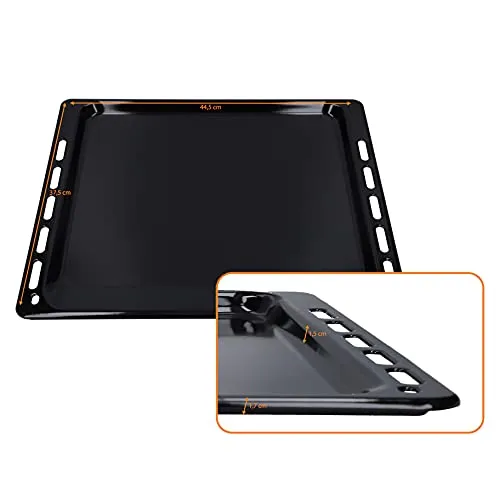 DL-pro Backblech emailliert 44,5x37,5x1,7cm für Bauknecht Whirlpool Ignis 481010683241 Ofenblech Backofenblech Blech für Backofen Herd