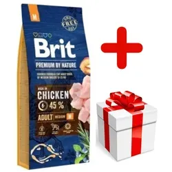 Brit Premium by Nature Adult M Hundefutter 15 kg - Hundefutter für ausgewachsene Hunde, reich an hochwertigem Fleisch und ohne künstliche Zusätze für eine gesunde Ernährung.