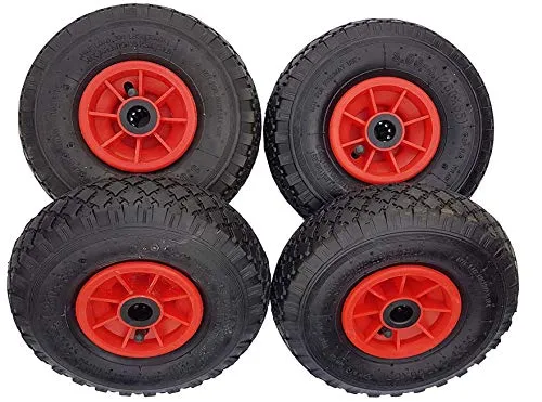 FROSAL Sackkarrenrad Luftrad | Nabe 20 mm | Ersatzrad für Bollerwagen 260 x 85 mm 3.00-4 | Rad Sackkarre | Bollerwagenrad | Lufträder 4 x