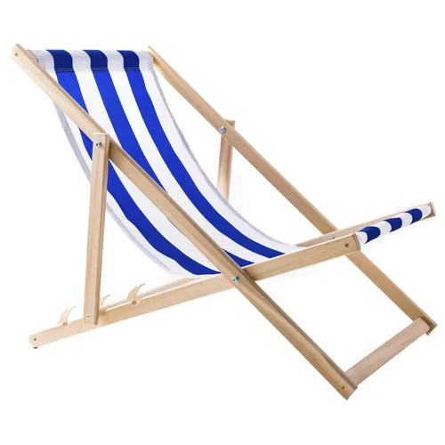 Woodok Universal Liegestuhl Holz klappbar - Robuster Liegestuhl für Strand, Garten und Terrasse, max. Tragkraft 120 kg, klappbar und wetterresistent für einfachen Transport und optimalen Komfort.