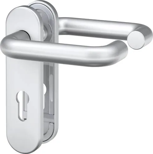 Basi 7519-0501 Drücker-Schutzbeschlag - Hochwertiger Feuerschutz-Beschlag für Türen, besonders widerstandsfähig mit Stahlkern und einfacher Montage - ideal für Feuerschutztüren und Kellertüren.