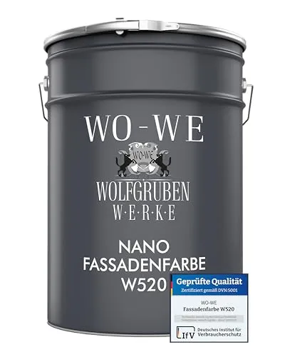 Nano Fassadenfarbe W520 - RAL 9010 Reinweiß, 5L - Lacke - Wasserabweisende Silikonharzfarbe mit hoher Deckkraft, ideal für saubere und geschützte Fassaden, sehr geringe Verschmutzungsneigung.