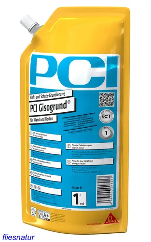 PCI Gisogrund 1 L Fliesen Grundierung - Effektive Haft- und Schutzgrundierung für Wand und Boden, ideal für verschiedene Untergründe wie Beton, Fliese und Holz. Hergestellt in Deutschland.