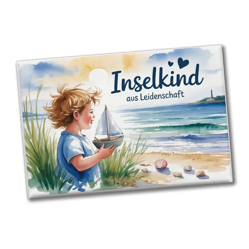 Inselkind aus Leidenschaft Souvenir Souvenir Magnet Aquarell