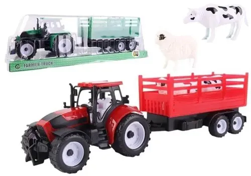 Traktor mit Pritschenanhänger und verschiedenen Tieren – Pro Kids
