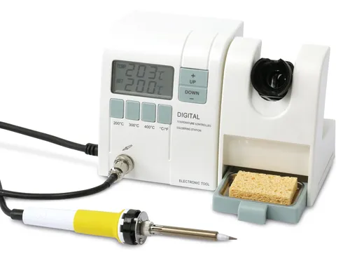 DAYTOOLS Lötstation LS-937 - Elegante Lötstation mit stufenloser Temperaturregelung, großes LC-Display und 3 Temperatur-Direktwahltasten für präzises Löten