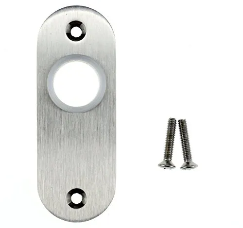 Drückerschild oval aus massivem Edelstahl Bohrlochabstand 67mm