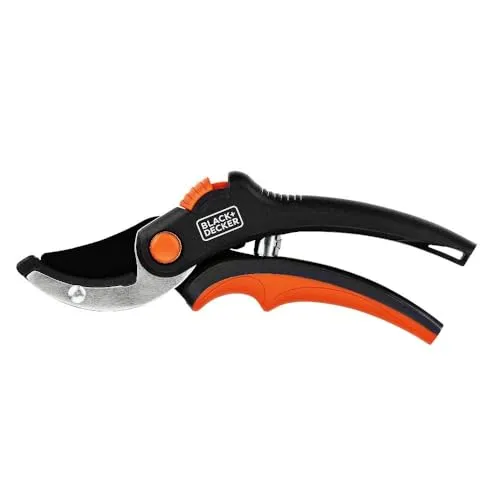 BLACK+DECKER Gartenschere mit Soft Grip – 14 mm Schnittkapazität - Baumscheren & Gartenscheren - Ergonomischer Soft Grip für komfortables Arbeiten und Schnittkapazität bis 14 mm, ideal für Blumen und Hecken.