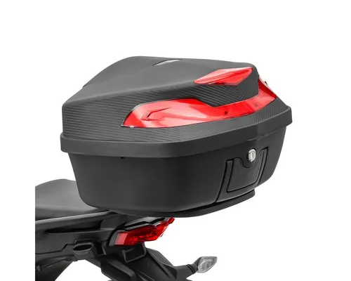 Bagtecs Topcase Motorrad Topcase KMBR 48 Liter rot - Universell einsetzbar - Motorradkoffer mit 48 Litern Volumen, ideal für Reisen und Ausflüge, robust und wetterfest.