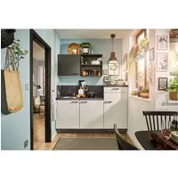 pino Küchenzeile 180 cm Lichtgrau mit Geräteschrank rechts