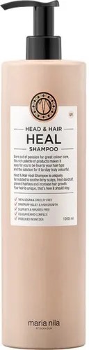 Maria Nila Head & Hair Heal Shampoo 1000 ml - Shampoo für schütteres Haar, stimuliert Haarwuchs und beugt Schuppen vor. Mit Aloe Vera und Vitamin E für gesunde Kopfhaut und kräftiges Haar. Ideal für den täglichen Gebrauch.