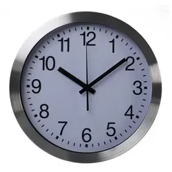 Perel Funkwanduhr DCF77, 30 cm, Aluminium, Silber - Elegante, runde Funk-Wanduhr mit 30 cm Durchmesser. Automatische Zeitumstellung und hohe Lesbarkeit machen sie zum idealen Wohnaccessoire für jeden Raum.