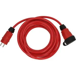 Professional Verlängerungskabel VQ 1200 IP44, 10m rot H07BQ-F 3G2,5 - Kabel & Leitungen – Ideal für Baustellen, extrem abriebfest, witterungs- und mikrobenbeständig, kältebeständig bis -40 °C, UV-beständige Stecker mit Knickschutz.