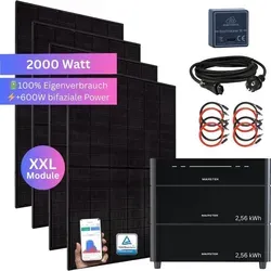 MyVoltaics® 2000 Watt Balkonkraftwerk SET mit Marstek Venus D Speicher - Maximale Ladeleistung von 4000 Watt, flexibles Energiemanagement und erweiterbare Speicherkapazität bis 15,36 kWh. Ideal für nachhaltige Energieversorgung mit einfacher Installation.