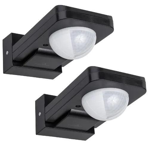 2x Bewegungsmelder Außen Sensor Infrarot PIR 2000W IP65 Schwarz - Sensoren & Bewegungsmelder, wetterfest IP65 und ideal für die Überwachung von Außenbereichen, mit einer Leistung von bis zu 2000 W.