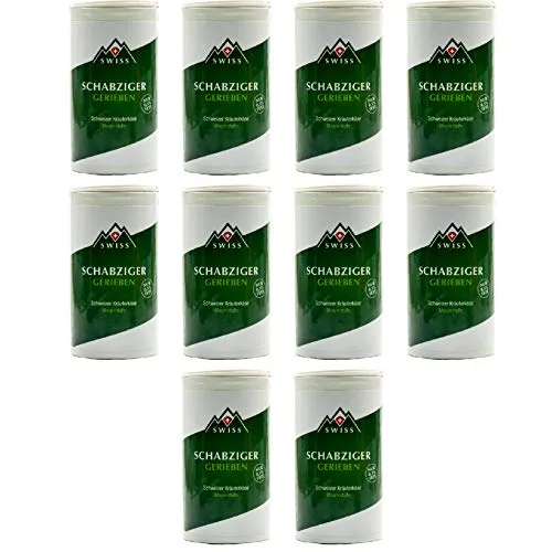 Food-United käse geriebener -Hart-Käse 10x 70g passend für Pasta & Pizza im Klein-Streuer Schweizer Kräuterkäse grüner Schotterkäse Stötzle würzig