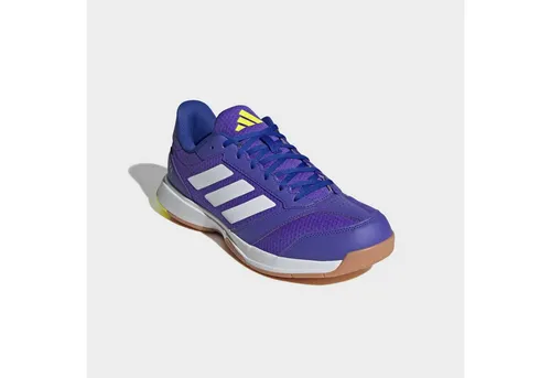 adidas Performance LIGRA 8 INDOOR Hallenschuh für Hallensport in lila (Größe 45 1/3 EU) - Sportlicher Hallenschuh mit schnittigem Design und griffiger Gummisohle für optimalen Halt. Ideal für Handball und andere Hallensportarten. Bitte eine Nummer größer bestellen.