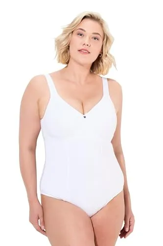 Ulla Popken Body ohne Bügel Cup C - E - Unterwäsche-Bodies aus hautsympathischer Baumwoll-Qualität, bügellos und mit verstellbaren, breiten Trägern für optimalen Komfort.