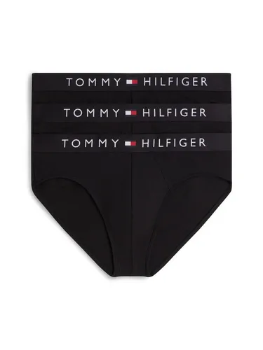 Tommy Hilfiger Men 3P Brief Black (Black/Black/Black) M - Hochwertige Tommy Hilfiger Unterwäsche im 3er-Pack, stilvoll und bequem für den täglichen Gebrauch.