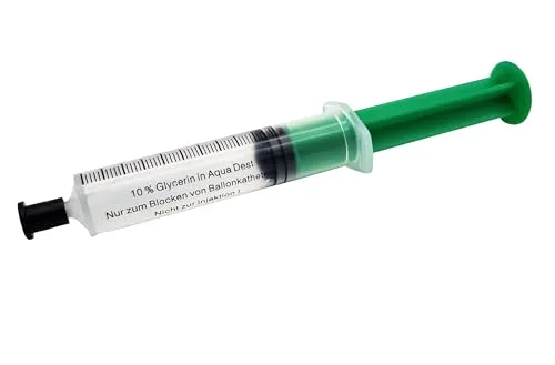 TIGA-MED Blockerspritze | 10ml Wasser/Glycerin Gemisch | für Ballonkatheter, Katheter, Harnblasenkatheter | Katheterspritze | einzeln steril verpackt