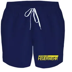 deinshirt Badehose Herren Freiwillige Feuerwehr Badeshorts Bedruckt Männer Schwimmhose, Größe: 3XL, Farbe: dunkelblau