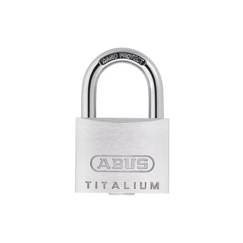 ABUS Vorhängeschloss Titalium 64TI/25 - Schlosskörper aus Spezial-Aluminium - gehärteter Stahlbügel - ABUS-Sicherheitslevel 3 - Silber