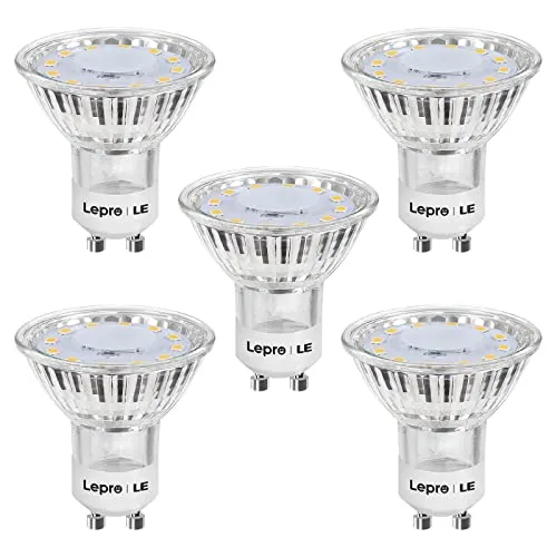 Lepro GU10 LED Lampe, 3W 250 Lumen LED Leuchtmittel, 2700 Kelvin Warmweiß, 100 Grad Abstrahlwinkel, 5er Pack