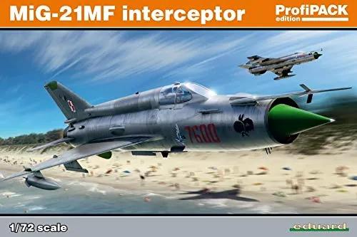 EDUARD 70141 MAQUETTE MIG-21MF INTERCEPTOR 1/72 - Flugzeuge & Raumschiffe, detaillierter unmontierter Bausatz der MiG-21MF, ideal für Modellbau-Enthusiasten ab 14 Jahren.