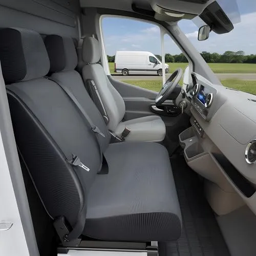 WALSER Autositzbezug Transporter Ford Transit Conne - 3-tlg. Autositzbezüge für Ford Transit, passgenau, strapazierfähiges Jacquard Material, schützend und leicht zu reinigen