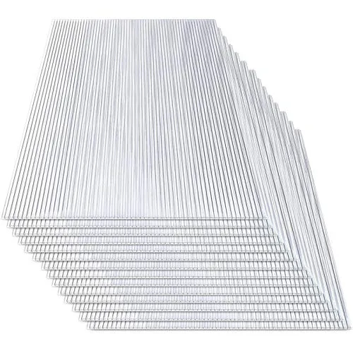 Fiqops 14x Polycarbonat Hohlkammerstegplatten Doppelstegplatte 4mm | 10,25 m² Stegplatte Gewächshausplatte Für Gewächshaus Gartenbau Carports