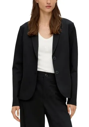 s.Oliver Damen Blazer 10.2.11.15.152.2133482 schwarz, Größe 34 - Eleganter Blazer für Damen aus hochwertigem Viskosestretch, mit taillierter Passform und Rückenschlitz für optimalen Tragekomfort.