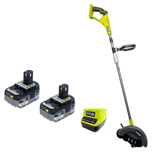 RYOBI RY18EGA-0 Akku Rasenkantenschneider 18 V mit 2x Akku 5,0 Ah und Ladegerät
