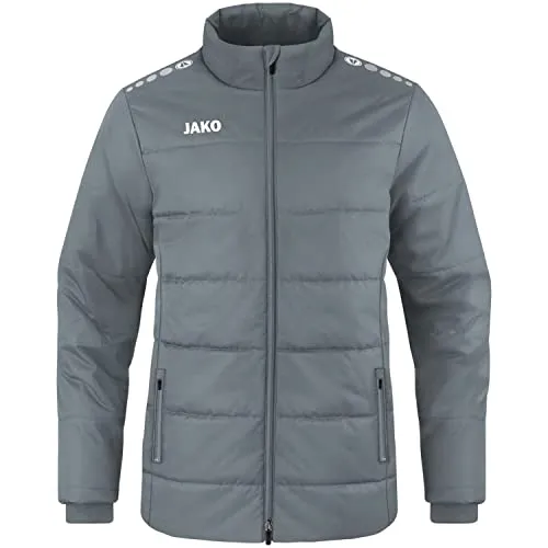 JAKO Kinder Coachjacke Team Steingrau, Größe 164 - Funktionsjacke mit wasserabweisendem Obermaterial, ideal für aktive Kinder und optimale Wärmeisolierung dank wattierter Fleece-Innenseite.