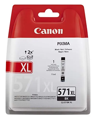 Canon Originaltinte CLI-571XL BK - Größe XL, Schwarz, hohe Seitenleistung und ideal für brillante Druckergebnisse
