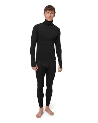 DANISH ENDURANCE Merino Thermounterwäsche Herren mit Reißverschluss - Funktionsunterwäsche aus 80% Merinowolle für optimale Wärme und Atmungsaktivität. Ideal für Outdoor-Aktivitäten wie Skifahren und Wandern bei kaltem Wetter.