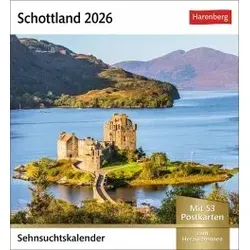 Schottland Sehnsuchtskalender 2026 - Wochenkalender mit 53 Postkarten