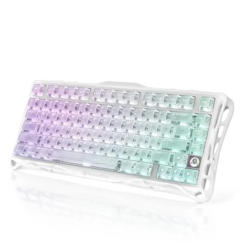 GravaStar Mercury K1 Lite Gaming Tastatur - Tastaturen mit Tri-Mode Kabellos (2,4GHz/Bluetooth/Kabel) und RGB-Beleuchtung für ein beeindruckendes Spielerlebnis. Optimal für Gamer und Kreative mit langer Akkulaufzeit.