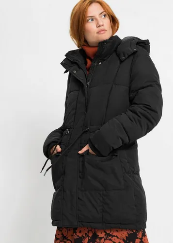 bonprix Winterjacke mit abnehmbarer Kapuze, mit verstellbarem Taillenbündchen