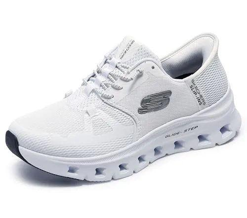 Skechers Damen Glide-Step Pro Sneaker - Weiß, 36 EU - Damen-Sneaker mit atmungsaktivem Mesh-Obermaterial und elastischen Schnürsenkeln für optimalen Komfort und Flexibilität.