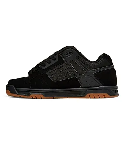 DC Herren Stag Low Top Skateschuh, Schwarz (Black/Gum), 38.5 EU