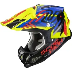 Scorpion VX-22 Air Neox Motocross Helm, blau-gelb, Größe L für Männer