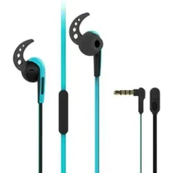 VIVanco™ Sport In-Ear Kopfhörer Blau - Kraftvoller Stereo BASS - In-Ear Kopfhörer mit kraftvollem Bass und sicherem Sitz dank Ohrbügeln in 3 Größen. Ideal für Sport und unterwegs, mit flachem Kabel und Mikrofon für klare Kommunikation.