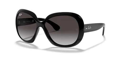 Ray-Ban RB4098 Damen-Sonnenbrille - Stilvolle Vollrand Butterfly - Sportbrille mit schwarzem Kunststoff-Gestell und grauen Polycarbonat-Gläsern, ideal für modebewusste Damen und perfekten UV-Schutz.