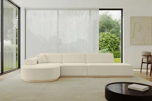 ALTDECOR Ecksofa in L-Form Corner Sofa Bett Eckcouch Couch Wohnlandschaft Cauchsofa Arrio-L2-328x171x83 cm Beige