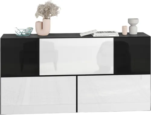 Sideboard VARIANTO 3 Schrank Set 5 tlg. in Anthrazit Matt und Hochglanz